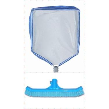 Imagem de Kit Peneira Metálica E Escova Curva Para Limpeza Piscinas - RR PISCINA