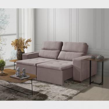 Imagem de Sofá Alabama 3 Lugares Retrátil Reclinável 1,95m Mola Bonnel em Veludo Yescasa