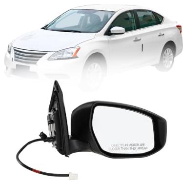 Imagem de Motoforti Espelho retrovisor lateral de substituição do lado direito para NISSAN SENTRA 2013-2015 No.963013SG0B Preto 3 pinos Power Mirror ajustável manual dobrável vidro espelho não aquecido