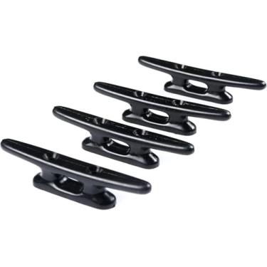 Imagem de Mxeol Chuteiras de barco de 15 cm, travas de doca nylon caiaque preto, gancho de corda de caiaque, grampo de corda, grampo de caiaque para docas de barco, caiaques, decoração náutica, pacote com 4