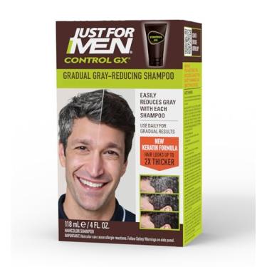 Imagem de Just For Men Control GX Grey Reducing Shampoo, Gradual Hair Color for Stronger and Healthier Hair, 4 Fl Oz - Pack of 1 (Packaging May Vary)