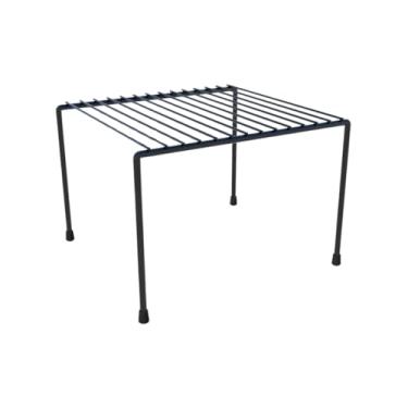 Imagem de Prateleira Organizadora Empilhável de Metal, 32 x 20 x 20 cm, Preta, para Armário e Cozinha