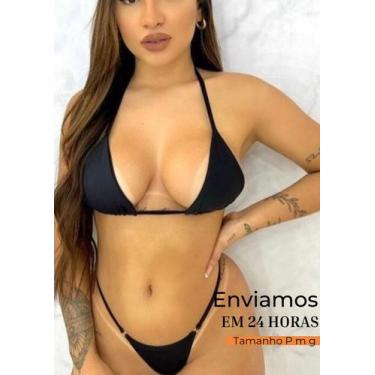 Imagem de Biquini de Fita Cortininha Fio dental - Migri Store, Preto, P veste 36