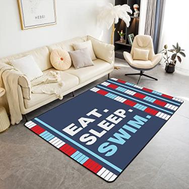 Imagem de Tapete de área de natação infantil 9,5 x 1,5 m tapetes temáticos de esportes aquáticos para sala de estar quarto meninos meninas adolescentes decoração pista de natação tapete decorativo tapete de chão amante de natação