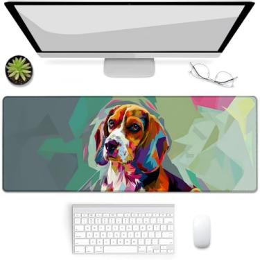 Imagem de VANZEV Beagle Tapete de mouse para jogos, mouse pad, tapete de mesa, base de borracha antiderrapante para computadores, laptop, escritório, escola, acessórios para casa, presentes 80 x 30 cm