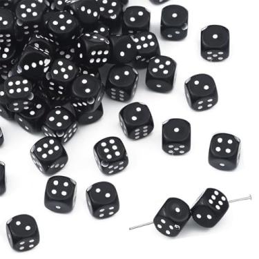 Imagem de 600 contas pretas de dados de 8,5 mm contas encantadoras de 6 lados para mulheres, colar, brinco, pulseira, suprimentos para fabricação