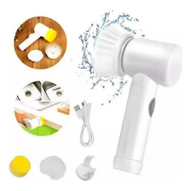 Imagem de Escova Multiuso Ferramenta Mágica Limpeza 5 Em 1 Elétrica, Branco