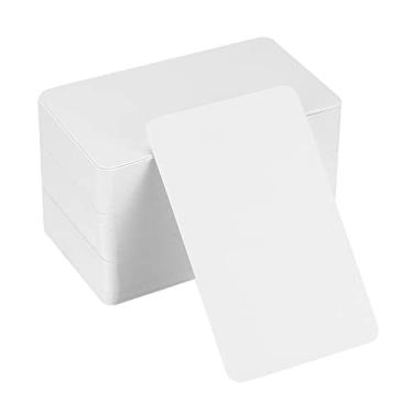 Imagem de 150 cartões de visita em branco, 18 x 10 x 2,3 cm, mensagem de papel comercial, nota branca, cartolina branca para apreciação de pequenas empresas faça você mesmo
