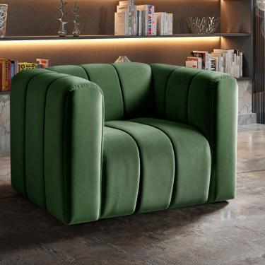 Imagem de Poltrona Decorativa Retrô Moderna Sala de Estar Verde