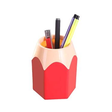 Imagem de Porta-lápis de vaso criativo para caneta, papelaria, mesa, caixa de armazenamento, material de escritório (cor: verde, tamanho: 7,5 * 10 cm) (vermelho 7,5 * 10 cm)