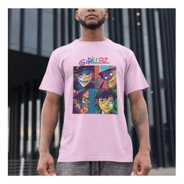Imagem de Camiseta Basica 100% Algodão Estampa Banda Gorillaz - loja dinka, m, r