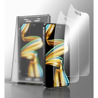 Imagem de EZ-GLAZ - Pacote com 2 protetores de tela foscos para iPhone 15/16 – Caixa de fácil instalação, filme PET absorvente de energia, antirreflexo, acabamento fosco, toque suave, maior legibilidade da luz