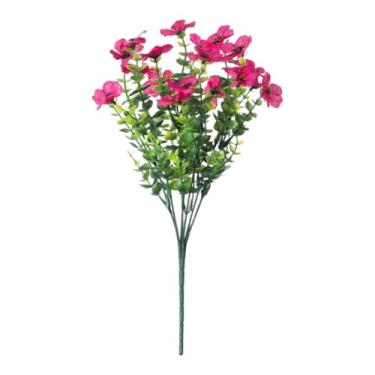 Imagem de XLWLLNJ Pick Bouquet de Flor Violeta Artificial Folhas de Eucalipto Icecalipto Folhas para o Dia dos Namorados ação de Graças, Rosa Vermelha