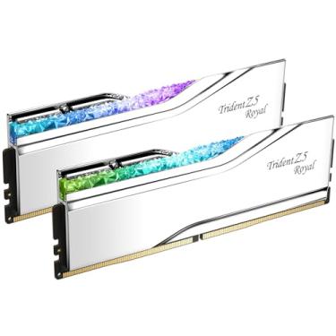 Imagem de G.SKILL Trident Z5 Royal Series (Intel XMP 3.0) DDR5 RAM 96GB (2X 48GB) 6800MT/s CL34-46-46-108 1,35V Desktop Computer Memory U-DIMM - Prata (F5-6800J3446F48GX2-TR5S)