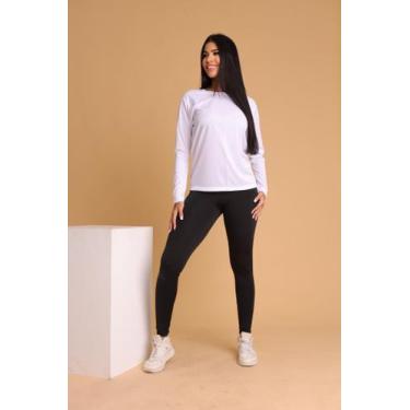 Imagem de Camiseta Manga Longa Feminina Moda Fitness Roupa De Academia - Jinking