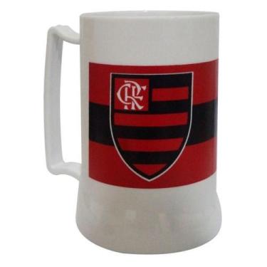 Imagem de Caneca Branca Gel Isolante Térmico 400Ml - Flamengo - Tascoinport