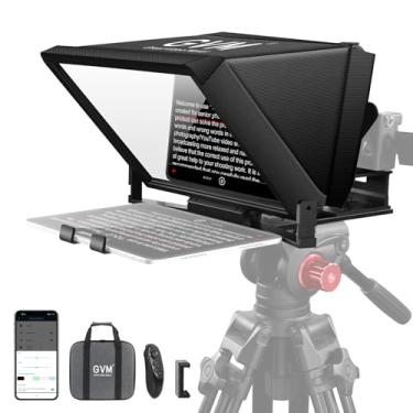 Imagem de Kit de teleprompter GVM de 12 polegadas com controle remoto e aplicativo, teleprompter dobrável para iPad, tablet, celular, câmera DSLR, prompter com estojo de transporte, tela refletiva HD, para