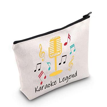 Imagem de CYTING Presente engraçado para cantar karaokê para amantes de karaokê, presente noturno, karaokê, lenda, bolsa cosmética, presente para fãs de música, presente de karaokê, festa de karaokê, Lenda do