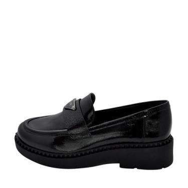 Imagem de Sapato Feminino Via Marte Loafer REF: 250-002-01 VERNIZ, 37, Preto
