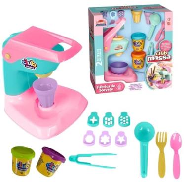 Imagem de Fábrica de Sorvete, Brinquedo Infantil, Máquina de Sorvete com Massinhas Coloridas e Bicos Modeladores, Educativo e Criativo (Fábrica de Sorvete)