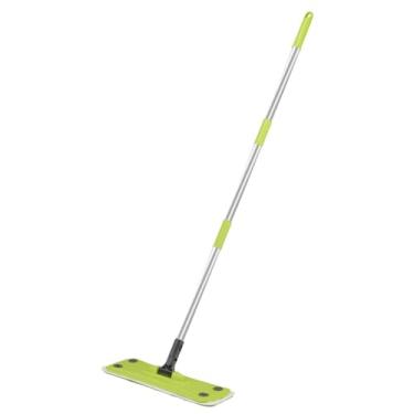 Imagem de Bothyi Mop plano, limpador de piso com cabo ajustável em altura, esfregão úmido e de pó, esfregão de pó para uso doméstico em madeira, cozinha e utensílios