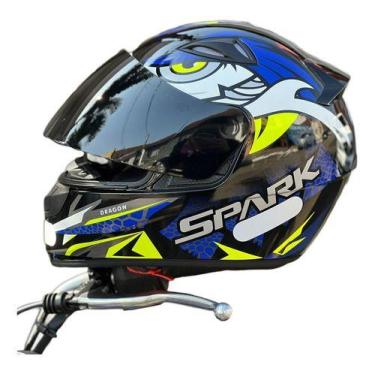 Imagem de Capacete Fechado Ebf Spark Dragon *novas Cores*, Preto/Azul Brilho, 58