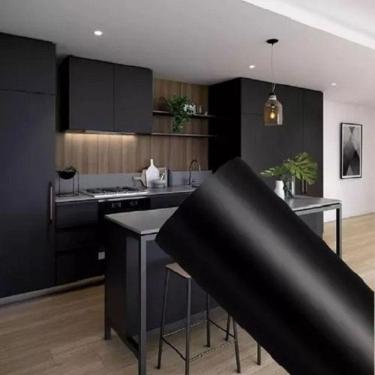 Imagem de Adesivo Envelopamento Preto Liso 45cm X 10 Metros Papel