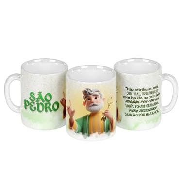 Imagem de Caneca branca católica santinhos (17385)