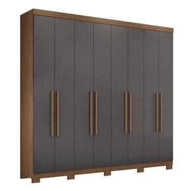 Imagem de Guarda Roupa Casal Master New 8 Portas Jatobá-grafite Com Pés - Santos Andirá Jatobá-grafite
