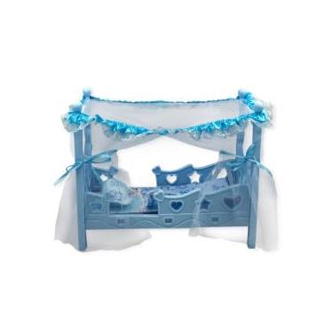 Imagem de Berço de Boneca com Colchão com Mosqueteiro Azul