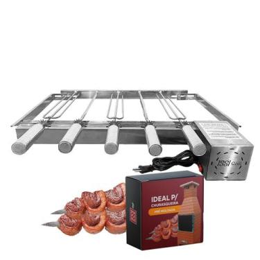 Imagem de Grill Giratório Inox 5 Espetos para Churrasqueiras Pré Moldada Issi Gr