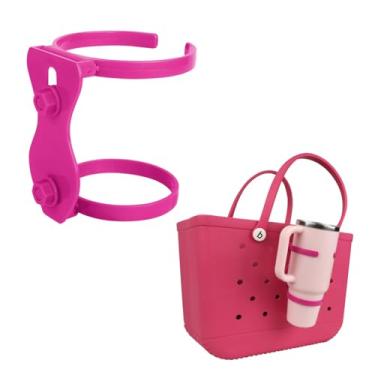 Imagem de BOXOB Suporte de Copo para Bolsa Bogg, Suporte Portátil Plástico para Acessórios de Copos Stanley 30oz 40oz (Rosa Vermelho)