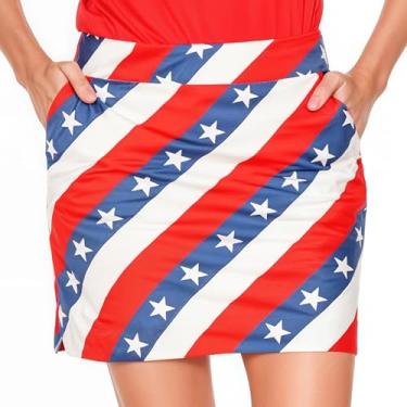 Imagem de Royal & Awesome Saias de golfe para mulheres, saias de golfe para mulheres com bolsos, shorts de golfe para mulheres, shorts de golfe femininos, Pars e listras, 36