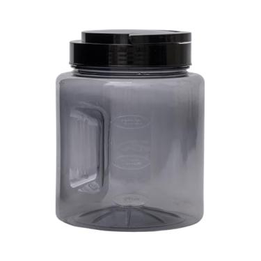 Imagem de Pote Plástico Quadrado Fumê 2LT com Alça Porta Mantimentos Ração