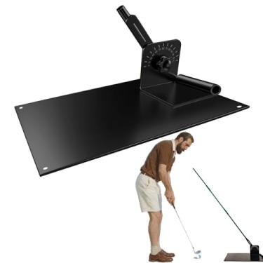 Imagem de POIET Sistema de varas de alinhamento de golfe com placa angular de suporte, equipamento de ensino de auxílio de treinamento de golfe para mirar, colocar, balançar, acessórios essenciais para