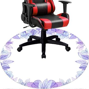 Imagem de Tapete de cadeira de escritório com flores, textura de flor, tapete de cadeira de mesa para piso de madeira de escritório em casa, protetor de piso de pilha baixa, redondo 78,7 cm