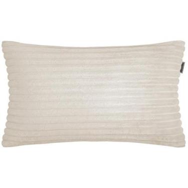 Imagem de Almofada Retangular Flanel Pelúcia Bege 50x28cm - Sua Casa Decor