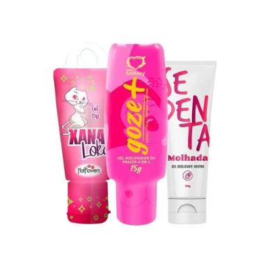 Imagem de Kit Géis Vibrador íntimos Corporais Estimulantes Sex Shop Masculino e 