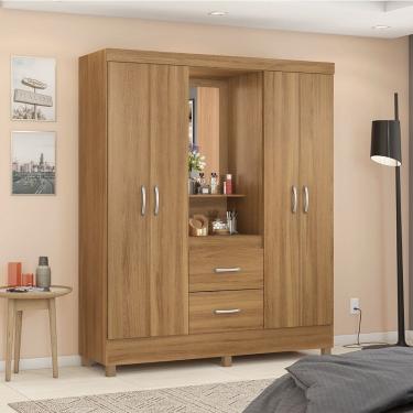 Imagem de Guarda Roupa Roupeiro Capelinha 04 Portas Lord Amêndola Touch Demóbile