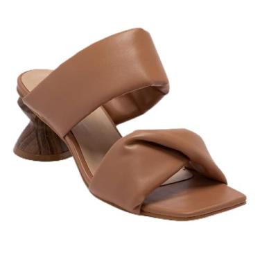 Imagem de Mule Tiras Soft Salto Ampulheta Amadeirado 34