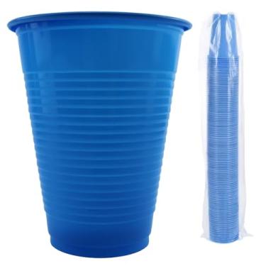 Imagem de JEVOLVE Copo de plástico descartável de grau dental de 142 g, resistente e durável, unissex para beber | Perfeito para enxaguar, enxaguante bucal (100, azul)