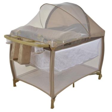 Imagem de Berço Portátil Cercado Burigotto New Aconchego Com Trocador E Mosquiteiro Bege