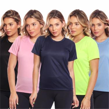 Imagem de Kit 5 Camisas Academia Esportiva Com Proteção Uv Feminina-Feminino