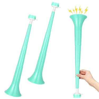 Imagem de GCQJOQ 2 Pieces Stadium Horn Noisemakers, 21 Inch Vuvuzela Plastic Trumpet, Light Green