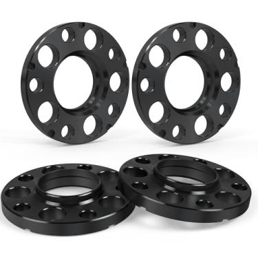 Imagem de EVERESTWAY 6 x 5,5 espaçadores de roda 5 x 120 mm, 5 argolas, pinos M14 x 1,25, espessura de 12 mm + 15 mm, furo de cubo de 72,56 mm compatível com BMW Série F F30 F32 F33 F80 F10 M3 4 peças (preto)