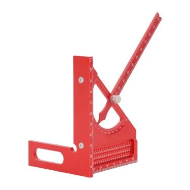 Imagem de Generic Régua de ângulo Multifuncional de Madeira, Com Precisão Woodworking Pointer Square Marcking Quick de Fácil de Ler 3D Fácil de Ler 3D de (Vermelho)