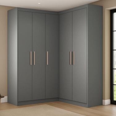 Imagem de Guarda-roupa Modulação 5 Portas Canto Paris Onix