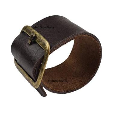 Imagem de KIT 04 Anel Argola Porta Guardanapo Cinto Couro Marrom Clássico - Mult