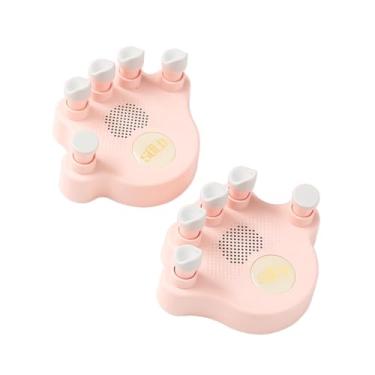 Imagem de Fenteer 2 peças de exercitador de dedos para piano infantil, auxílio para prática confortável, exercitador de para treinamento de violão para crianças, Rosa