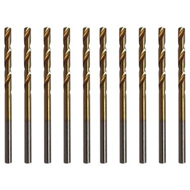 Imagem de Kit 10 Broca 2.4Mm Aço Rápido Hss Titânio Para Mini Retífica